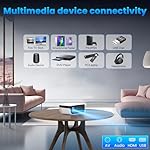 Mini Projector, NICPOW Portable Outdoor Movie Projector with Tripod, 1080P and 200" Supported Small Projector Compatible with TV Stick, Phone, PS5, HDMI, USB for Home, Bedroom, Gaming, Outdoor Use