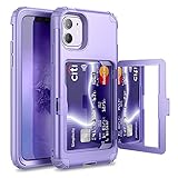 iPhone 11 Wallet Case for Women- WeLoveCase Defender Credit Card Holder Cover with Hidden Mirror...