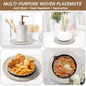 Coga 8 Trivets for Dishes Pots and Pans 6 Pack Heat Resistant Hot Pads Pot Holders for Kitchen Plate Mats for Table and Countertops Farmhouse Decor Home Kitchen Essentials Brown