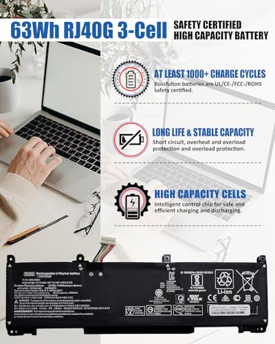 Image of 45Wh RH03XL M02027-005 Laptop Battery Replacement for HP ProBook 430 440 445 450 630 640 650 G8 Series HSTNN-IB9Q HSTNN-UB7X M01524-2B1 M01524-AC1 M01524-1D1-11.4V 3790mAh 3-Cell