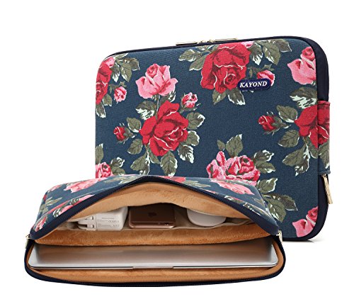 Preisvergleich Produktbild KAYOND Laptophülle 15 Zoll, Laptoptasche Laptop Sleeve Wasserabweisendmit Zubehörfach Kompatibel mit ThinkPad MacBook(Pfingstrose, 15-15,6 Zoll)