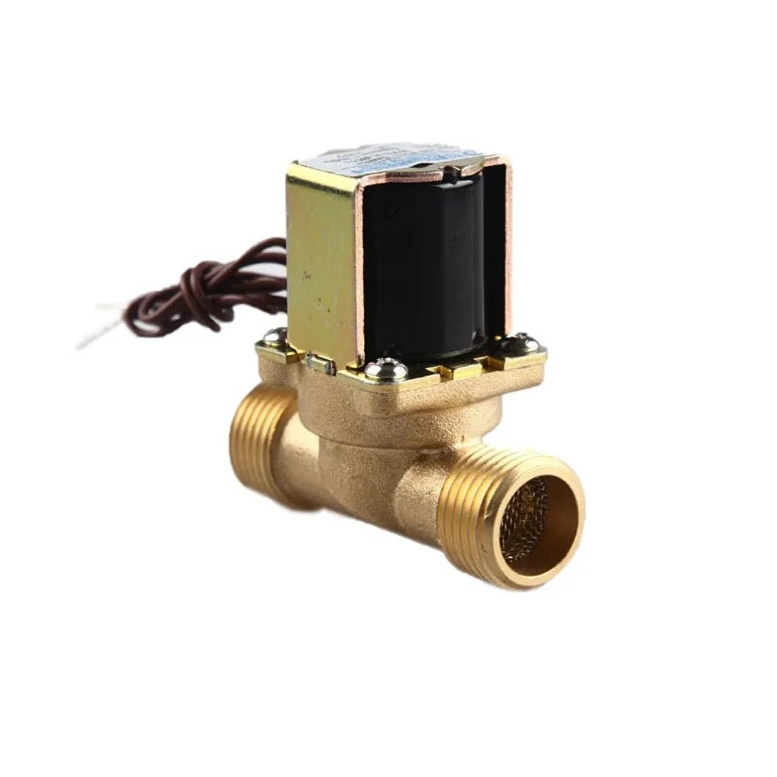 CAAUYXZW 1/2'' 3/4" Brass Electric Solenoid Valve 12v 24v 220v Water Inlet Flow Switch for Solar Heater(24VDC-OPEN,0.75 Inch)