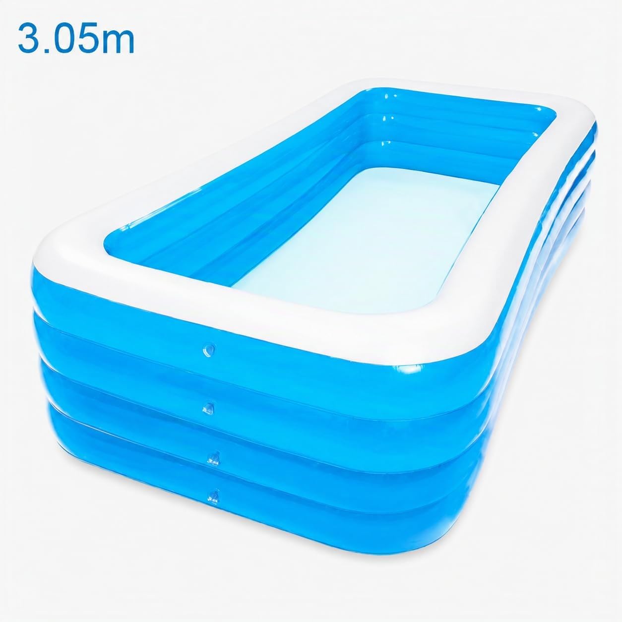 Piscina inflable rectangular gigante para jardín, 3,18 x 1,8 x 0,75 m, piscina duradera y fácil de inflar para todas las edades