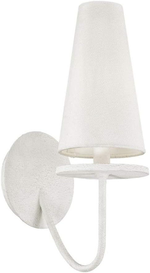 Marcel 14" White Iron Wall Sconce with Fabric Shade