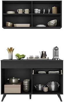 Armário de Cozinha Compacta 2 peças Mp3687.895 Veneza Preto