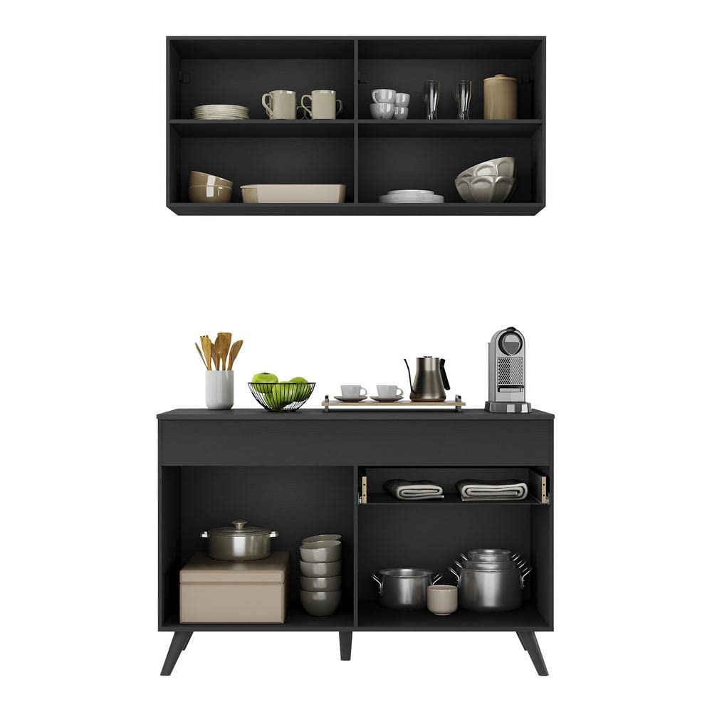 Armário de Cozinha Compacta 2 peças Mp3687.895 Veneza Preto