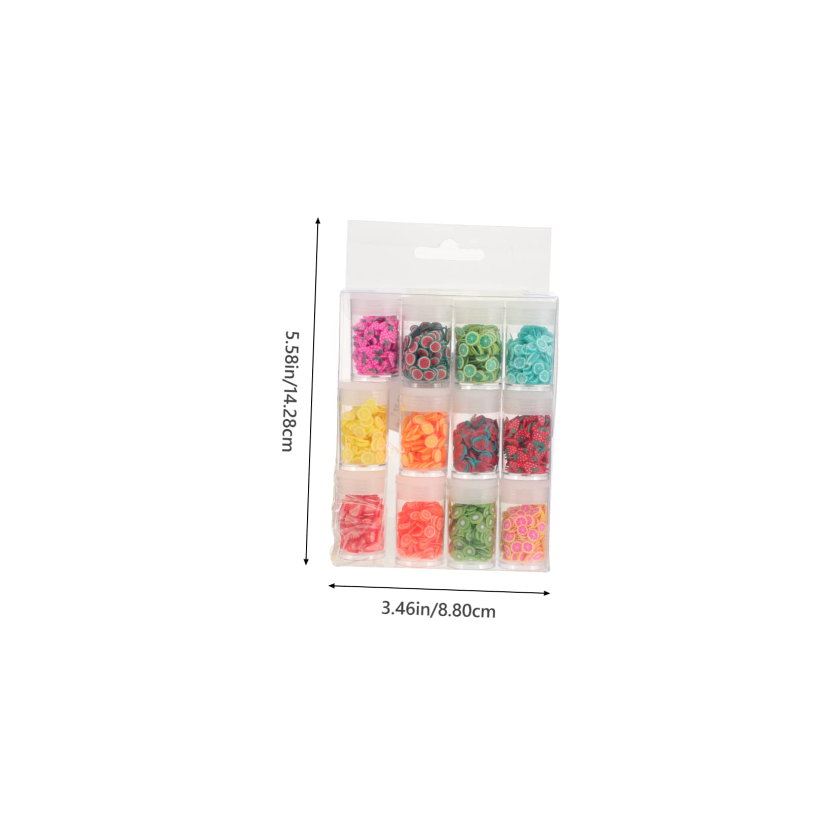 Happyyami de Tranches de Fruits Accessoires Faciles à Appliquer 12 Boîtes en Pâte Polymère Différentes Formes et Couleurs pour Nail Art Diy Décoration Maison et Téléphone