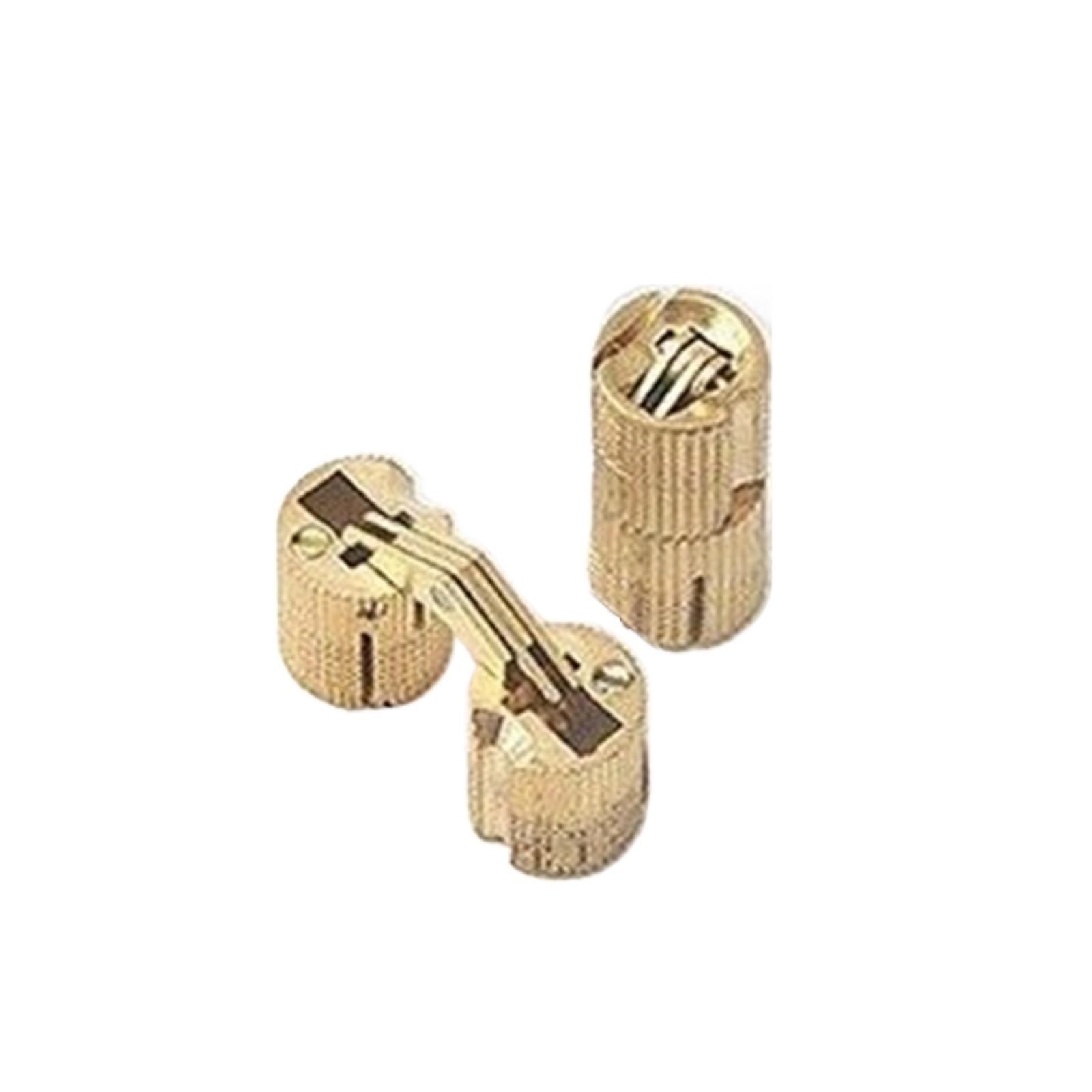 Luysgbxr One Color Barrel Hinges 2Pcs 8-18Mm Copper Brass Door Hinges Cylindrical Hidden Cabinet Concealed Invisible Furniture Barrel Hinge For Hardware(8Mm)