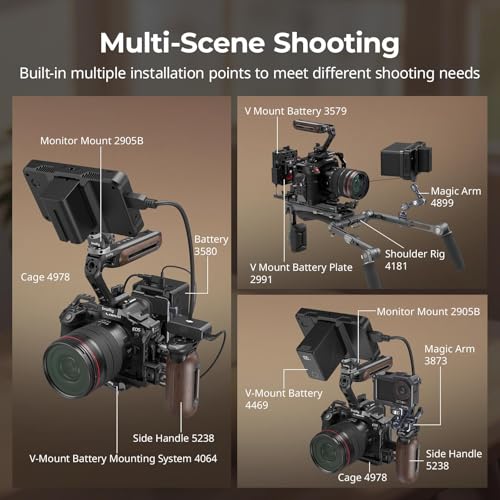 Image of SmallRig Wooden Top Handle with NATO Clamp & NATO Rail, Wooden Top Handle for Camera Cage, Load Capacity up to 15kg / 33.1lb, 3 /8 inch-16 Locating Holes for ARRI & 1 /4''-20 Threaded Holes - 5251