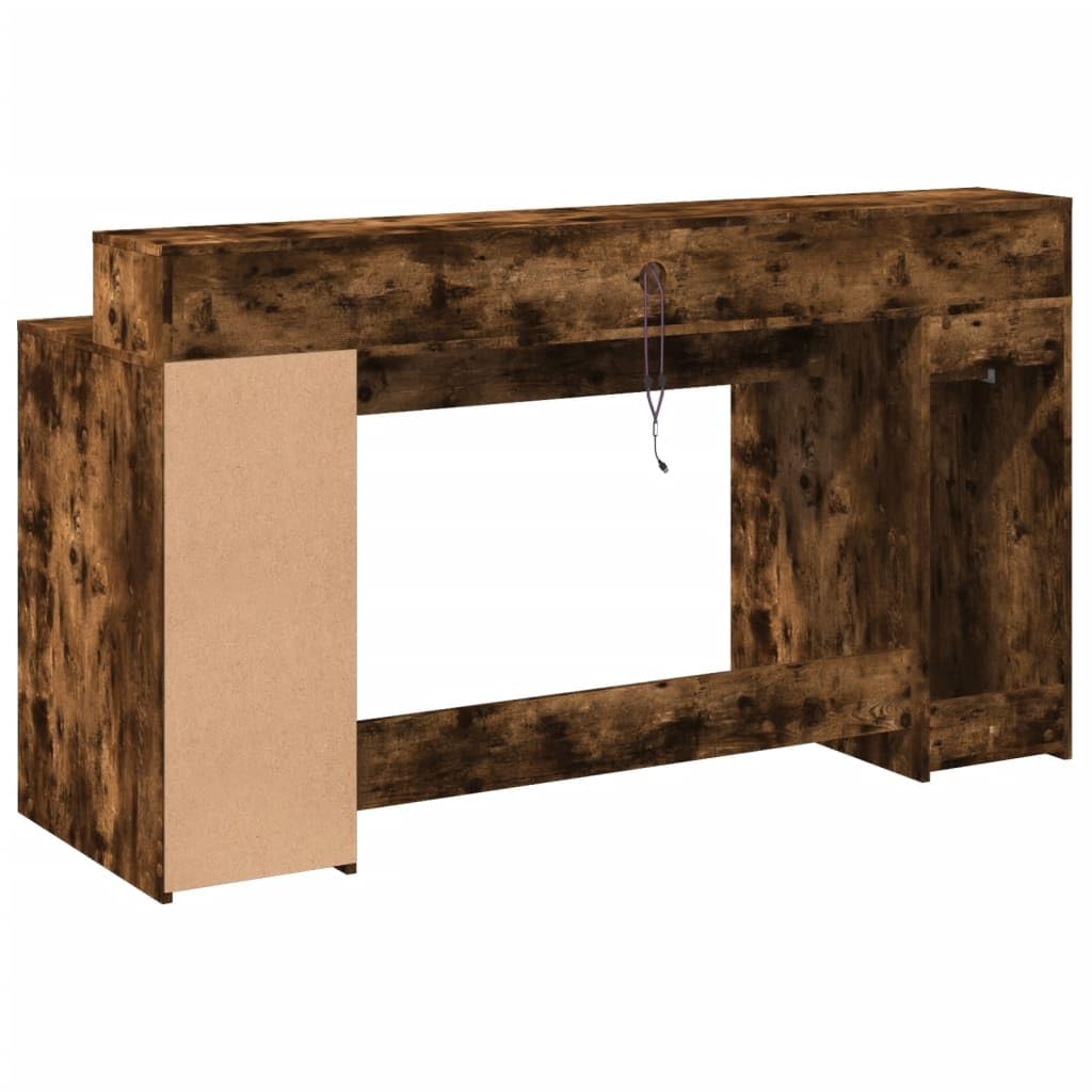 Homgoday Scrivania a LED per computer, ufficio, ufficio, ufficio, soggiorno, studio, incenso, 160 x 55 x 91 cm, materiale in legno