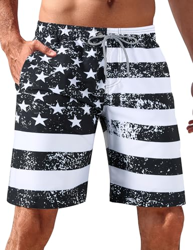 Image of BOJIN Mens Swim Trunks 9 inch Quick Dry Stretch Swim Shorts Mesh Lining Bathing Suits Swimwear Beach Shorts with Pockets