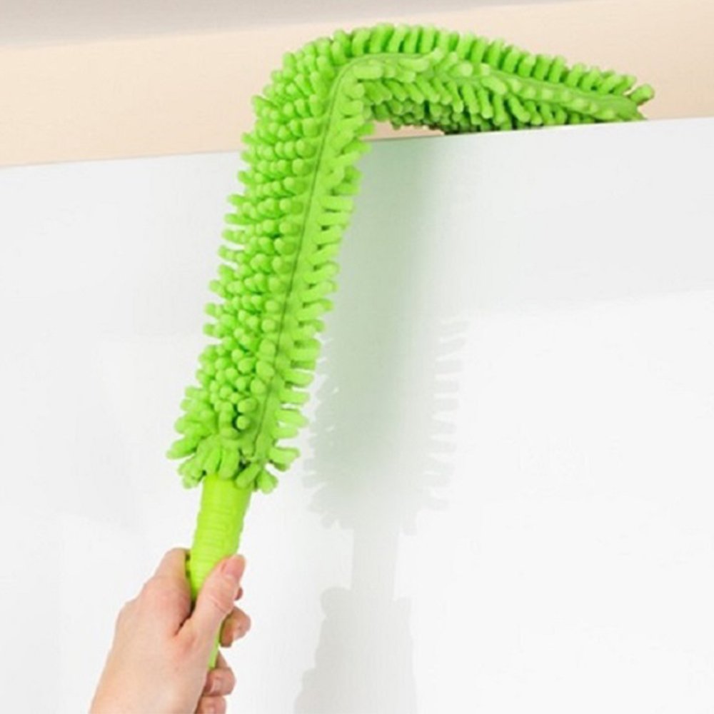 Aquarius Blue Flexible Head Chenille Microfibre Cleaning Duster With Durable Handle Two Sided Flexible Head For Maximum Cleaning - Assorted Colour