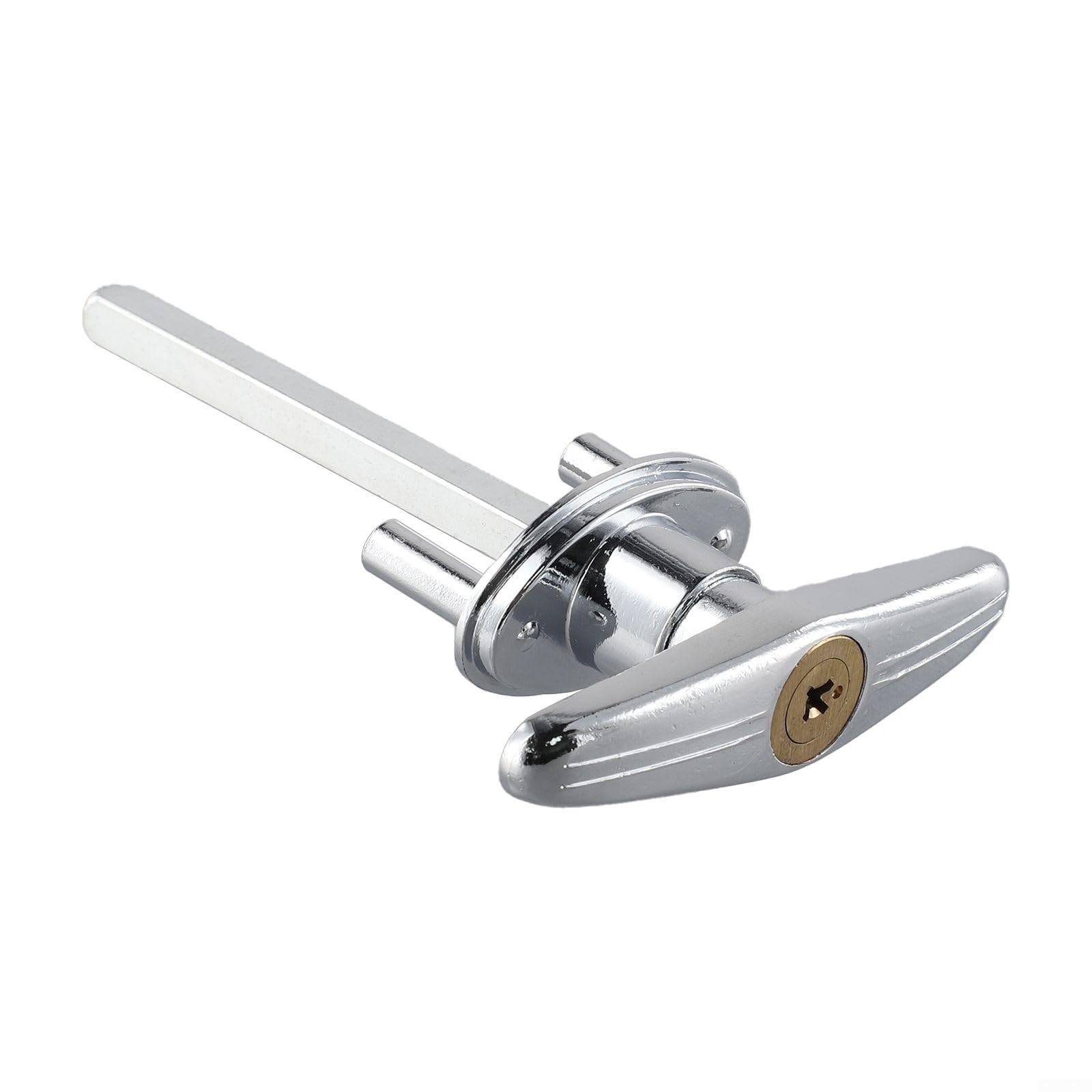 T Lock Griff Garagentorschloss für Wohnwagen und Wohnmobile, Zinklegierungsmaterial, wetterbeständig und rostfrei, mit 2 Schlüsseln (Schloss + 2 Schlüssel)