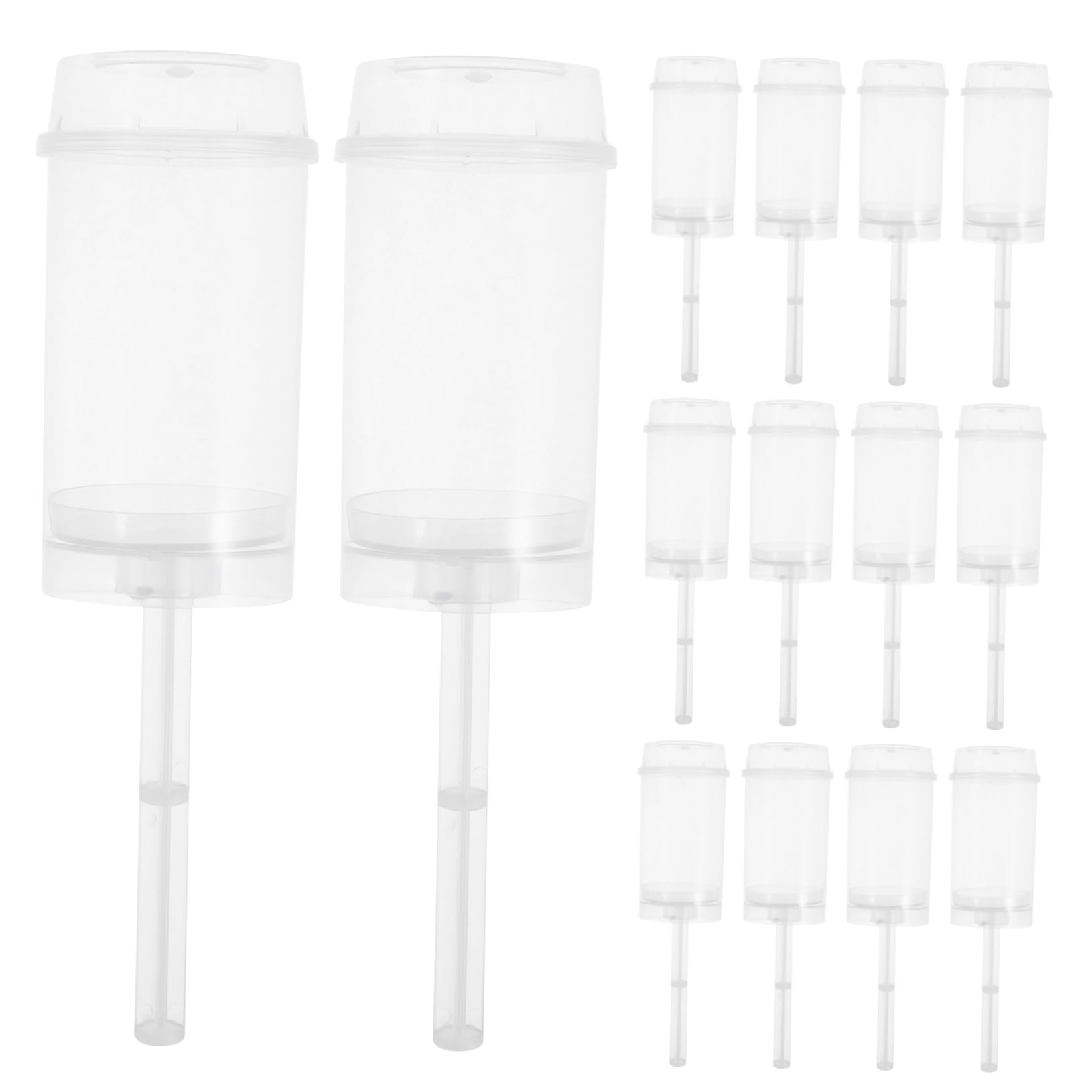 OFFSCH 30Pcs Clear Cake Shooter Containers with Lid Round Cake Holders for Desserts Push Pop Cake Molds Food Plastic for Parties and Events