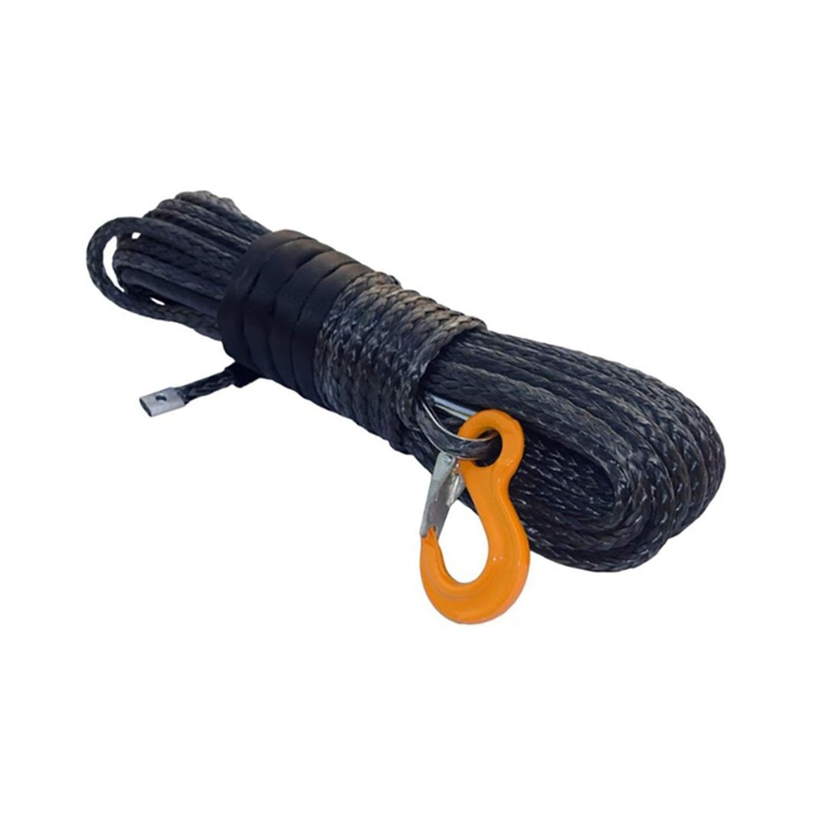 Winch Rope, 3/8"*100ft UHMWPE Winch Rope,ATV Cable,Tow Car, for Electric Winches,Off Road(Nero)