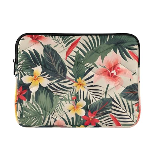 Funda para portátil 13-14 pulgadas Tropical Leaves rosa