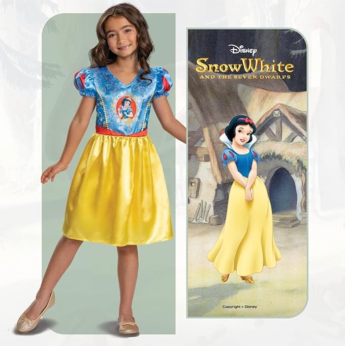 Disney Official Standard Snow White Costume Kids, Snow White Dress Up Outfit, Princess Costumes for Girls Fancy Dress, Costumes for Girls M - BigaMart Disney Official Standard Snow White Costume Kids, Snow White Dress Up Outfit, Princess Costumes for Girls Fancy Dress, Costumes for Girls M - BigaMart