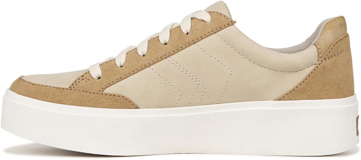Dr. Scholl's Womens Madison Lace Up Platform Sneaker Lace Up Warm Tan Microfiber 8.5 M