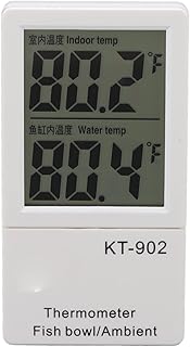 KT902 Digital Termômetro de Aquário, 160mAh Exibição Dupla Termômetro de Tanque de Peixes, Conversão de Temperatura Sensor de Temperatura do Tanque para Terrário Répteis Veículos