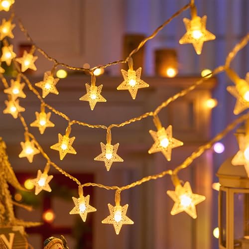 Kaleora LED Lichterkette Sterne, 6M 40 LED Sternenlichterkette...