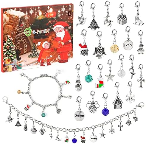 D-FantiX Girls Advent Calendar 2021,Christmas DIY Charm Bracelet Necklace Making Kit for Kids,24-Days Xmas Countdown Calendar Exquisite Jewelry Gifts D-FantiX Girls Advent Calendar 2021,Christmas DIY Charm Bracelet Necklace Making Kit for Kids,24-Days Xmas Countdown Calendar Exquisite Jewelry Gifts