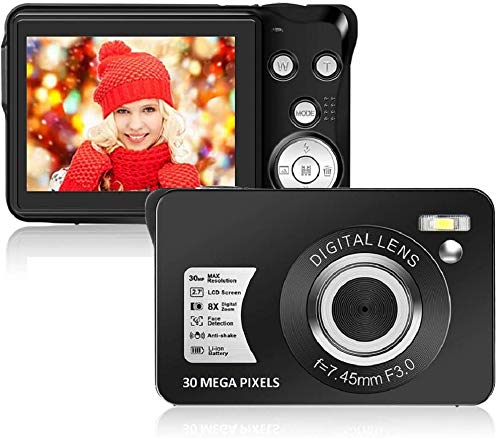 Photo 1 of 30 MP Digital Camera,Support 128GB SD Card(Not Included), 2.7 Inch 1080P HD Mini Camera Point and Shoot Students Digital Camera for Kids Teenagers Beginners