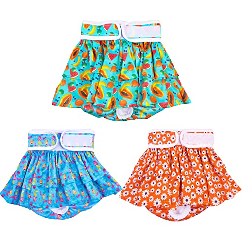 PoktWorld 3 Stück Hundewindeln für Hündinnen & Rüden,Wiederverwendbare Hundewindeln,Waschbare und Verstellbarer Taillenumfang, Hunde Windeln bei Läufigkeit & Inkontinenz (M (28-38 cm) Cover