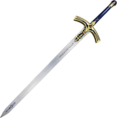 46" Caliburn de acero inoxidable Artoria Fate Saber Espada Larga Fantasía Anime Cosplay