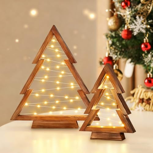 Weihnachtsdeko LED Weihnachtsbaum, 2 Stück LED Weihnachtsbaum Aus...