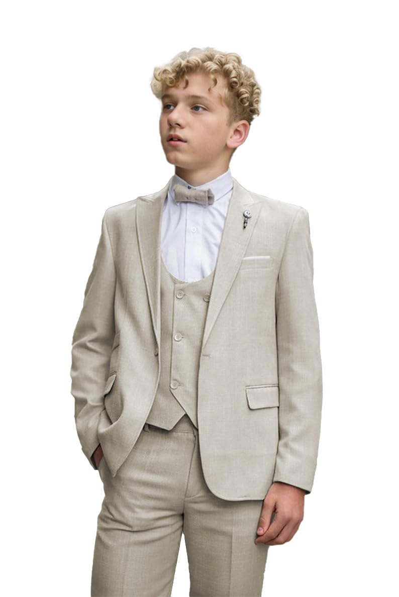 Ragazzi Abito Da Sposa In Lino Ragazzi Suit Outfit 3pcs Bambini Smoking Per Bambini Partito Prom Abiti Bianco Ragazzi Suit Plaid Suit