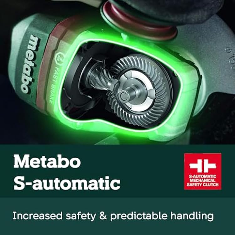 Metabo 6-Inch Angle Grinder, 10,000 RPM, 12 Amp, Non-locking Paddle Switch, Made in Germany, WP 13-150 Quick, 603633420, Green