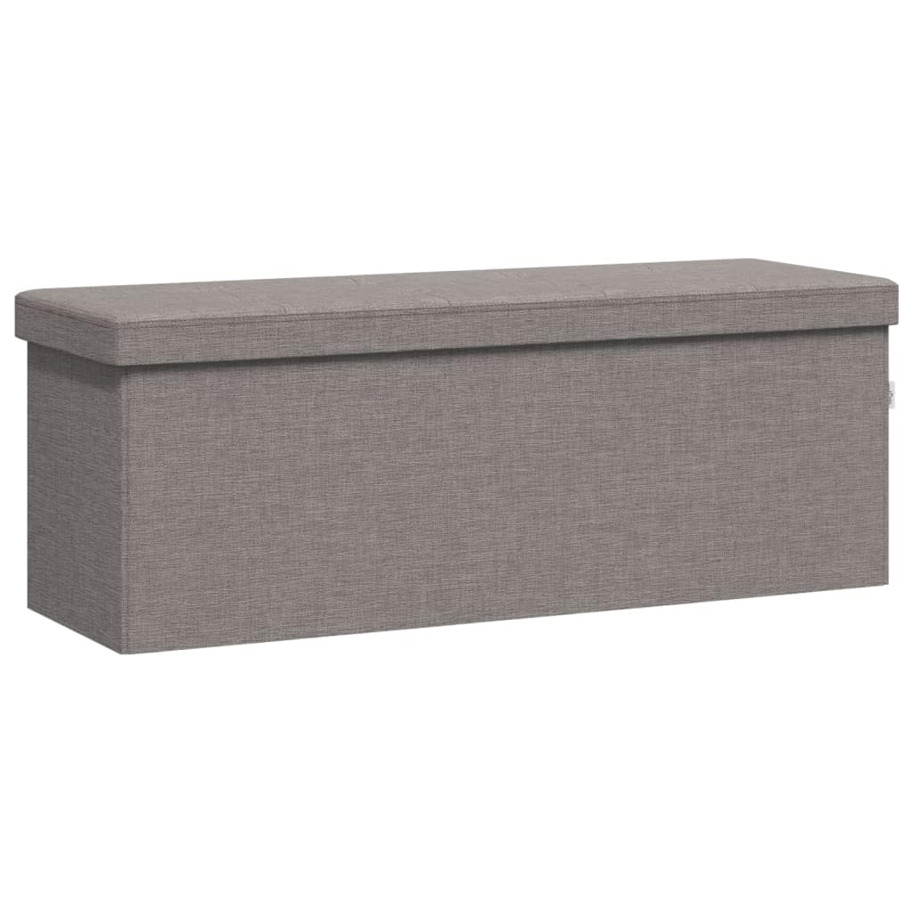 Genérico Banco de almacenaje Plegable de Lino sintético Gris Claro,Mobiliario,Bancos,Bancos para recibidores y almacenamiento-374905