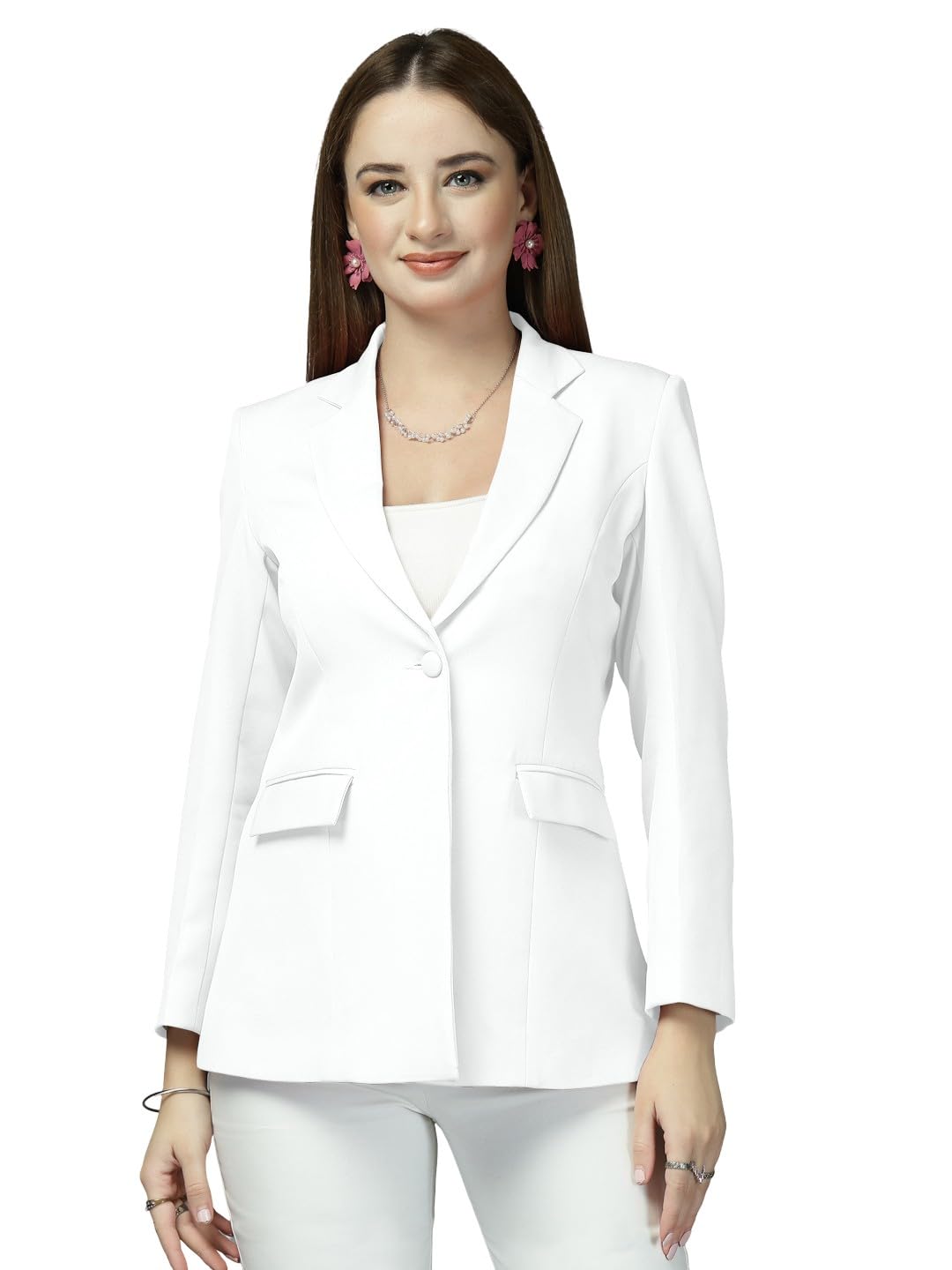 t tryon ultimate Women's Black Single-Button Blazer, Notch Lapel, Formal Office Wear, Full Sleeves-picture-33