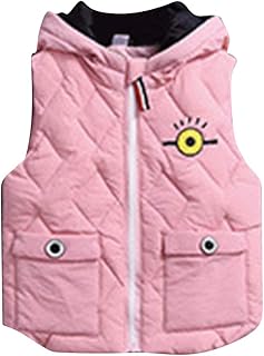 Chaqueta De Invierno para Niños Lindo Y Cálido Color Sólido Moda Chaleco con Capucha