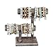 Ikee Design 2 Tier Free Assemble Wooden Jewelry Bracelet Watch Display Stand,Jewelry Holder Storage Organizer for Scrunchie,Necklace,Bangle, Bracelet,7.9 W x 4.3 D x 9.4 H in, Coffee color