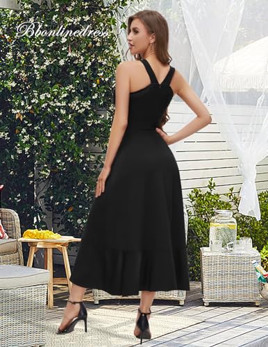 Bbonlinedress Halter Cocktail Women Dresses Prom Formal Wedding Bridesmaid Dress Ruffled Maxi Hi-Lo Evening Party 2025 Dress4