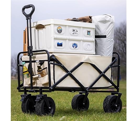EPOTRDCV Klappwagen Bollerwagen Strandwagen Outdoor Klappbarer Allzweckwagen Offroad Klappwagen Gartentransportwagen Handwagen Für Alle Oberflächen Gartenwagen – Bild 6