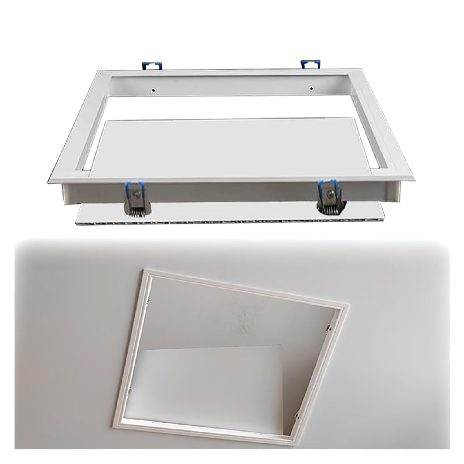 OIFAODAO Stainless steel access door， with ABS Frame, Ceiling Hole Cover Plate for Attic Hospitals Schools Hotels, Factories and Offices(16x18inch/40x45cm)
