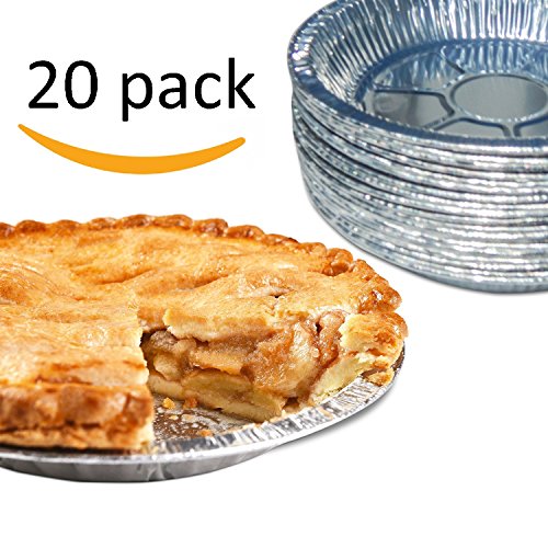Gypsy's Cart 20 Piece Premium Aluminum Foil Pie Pans, Disposable Tin Plates for Pies Tart Quiche