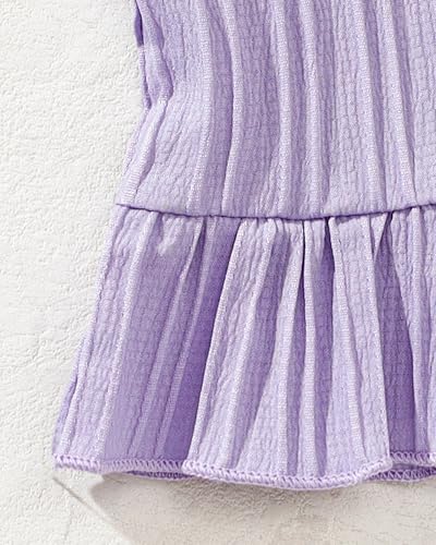 Image of Weebaby Toddler Girl Clothes Baby Summer Outfits Sleeveless Halter Top Ruffle Short Set Cute Kids Clothes Girls