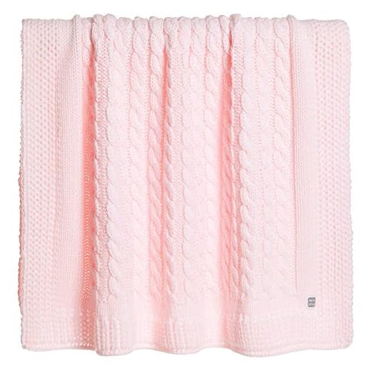 MIinutus Manta de Punto de trenzas para Bebé 100 Cm Rosa (Chero)