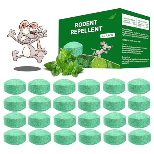 Mouse Rodent Repellent, 24 Pack Peppermint Oil to Repel Mice and Rats– Works for Mice Repellent, Squirrels & Pests, Indoor/Outdoor Use, Safe for Homes & Pets