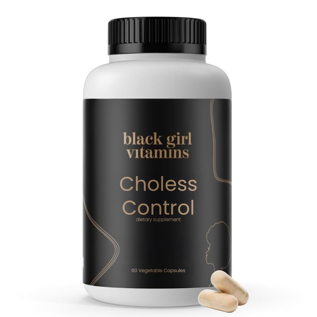 Black Girl Vitamins Choless  Cholesterol & Heart Health Support Supplement with CoQ10, Niacin, & Antioxidants  Cardiovascular Support  60 Vegan Capsules