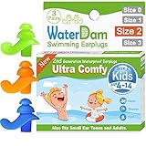 WaterDam Swimming Ear Plugs for Kids Children Small Ear Teens and Adults , 3 Pairs Ultra Comfy Soft...