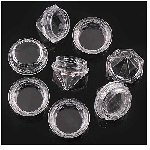 Qixivcom 25 Pcs 5G Clear Cream Box Jars Diamond Shaped Empty Refillable Cosmetic Container Jar Pot With Lid Makeup Sample Trial Case Storage For Lip Blam Lotion Creams Eye Shadow Nails Powder Jewelry #TOP4