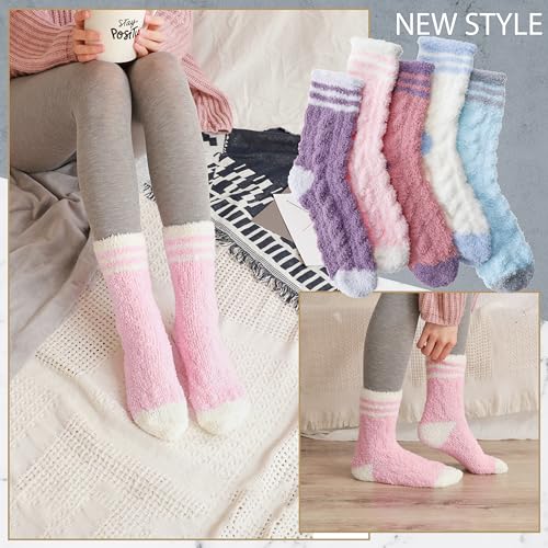 Image of EBMORE Womens Fuzzy Socks Fleece Fluffy Cabin Plush Warm Sleep Soft Cozy Winter Adult Socks