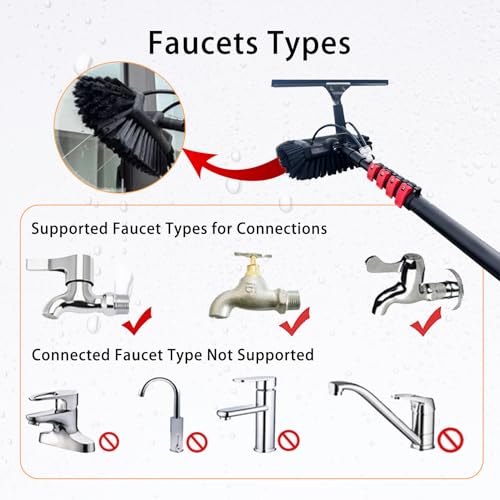 Perche de nettoyage réglable 6 m avec brosse à eau intégrée - 3