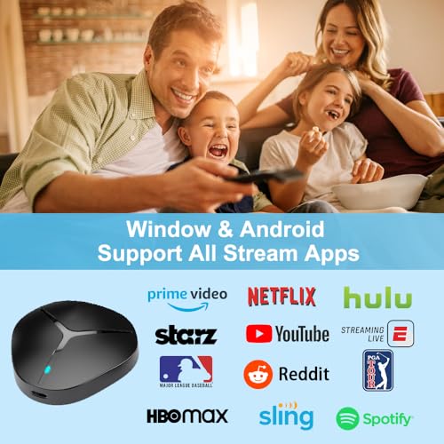 Image of 4K Wireless HDMI Display Adapter, WiFi Casting Media Video & Audio Dongle for i-Phone, i-Pad, Android, Mac, Windows Screen Mirror to TV /Projector /Monitor, Support AirPlay, Miracast, DLNA, Black