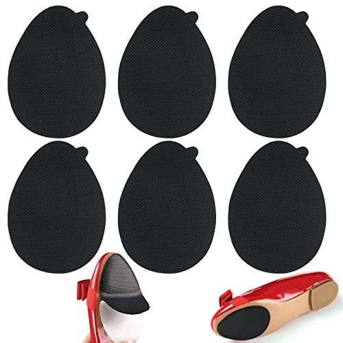 12 Piezas 6 Pares de Agarres Antideslizantes para El Protector de La Suela Del Zapato, Almohadillas de Goma Antideslizantes para El Suelo Del Zapato Y El TalóN para Reducir El Ruido Del TalóN (Negro)