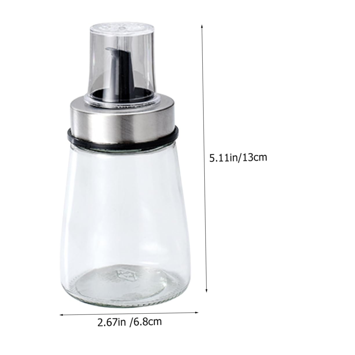 COLLBATH 3 Kleine Glasflaschen für Öl Essig und Sojasoße Einhandbedienung 3 Stück für Küche und Tisch aus Glas mit Edelstahlverschlüssen
